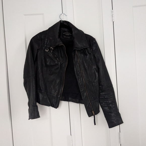 All Saints Bales Leather Jacket - Picture 2 of 7